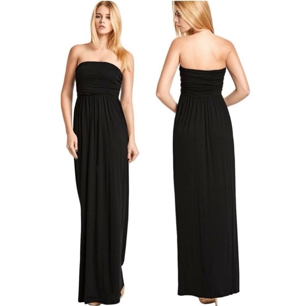 Sofra Black Strapless Maxi Dress Womens Size M